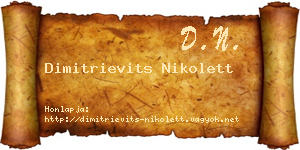 Dimitrievits Nikolett névjegykártya