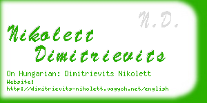 nikolett dimitrievits business card